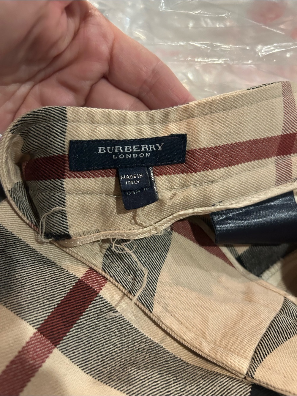 Burberry London Beige, Black & Red Check